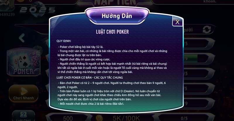 Cách chơi Poker 5 lá